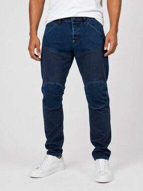 G-Star Raw Jeans Mens 36x31 5620 3D Slim Tapered Double Knee Button Fly Blue
